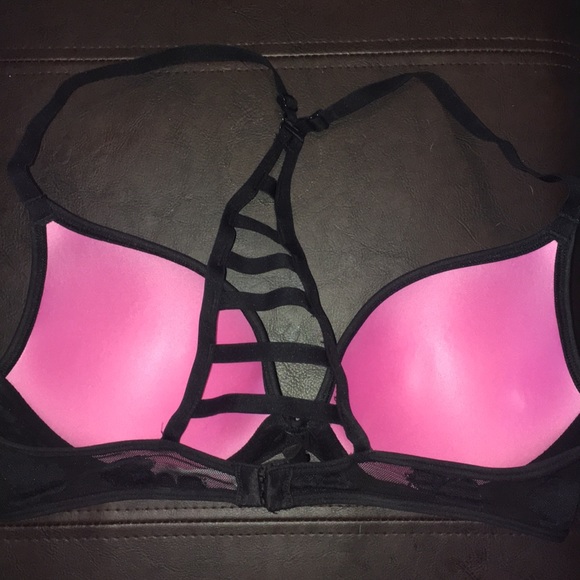 PINK ladderback, Racerback lace bra - Picture 2 of 3